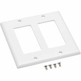 Eaton Tripp Lite Series Double-Gang Faceplate, Decora Style - Vertical, White, TAA