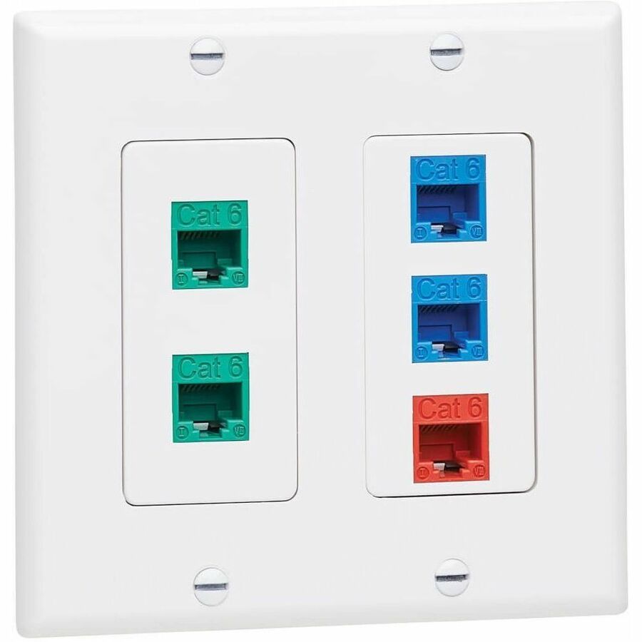 Eaton Tripp Lite Series Double-Gang Faceplate, Decora Style - Vertical, White, TAA