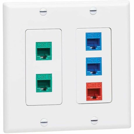 Eaton Tripp Lite Series Double-Gang Faceplate, Decora Style - Vertical, White, TAA