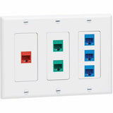 Eaton Tripp Lite Series Triple-Gang Faceplate, Decora Style - Vertical, White, TAA