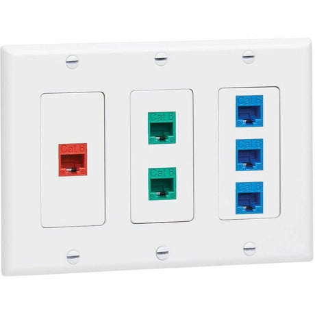 Eaton Tripp Lite Series Triple-Gang Faceplate, Decora Style - Vertical, White, TAA