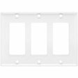Eaton Tripp Lite Series Triple-Gang Faceplate, Decora Style - Vertical, White, TAA