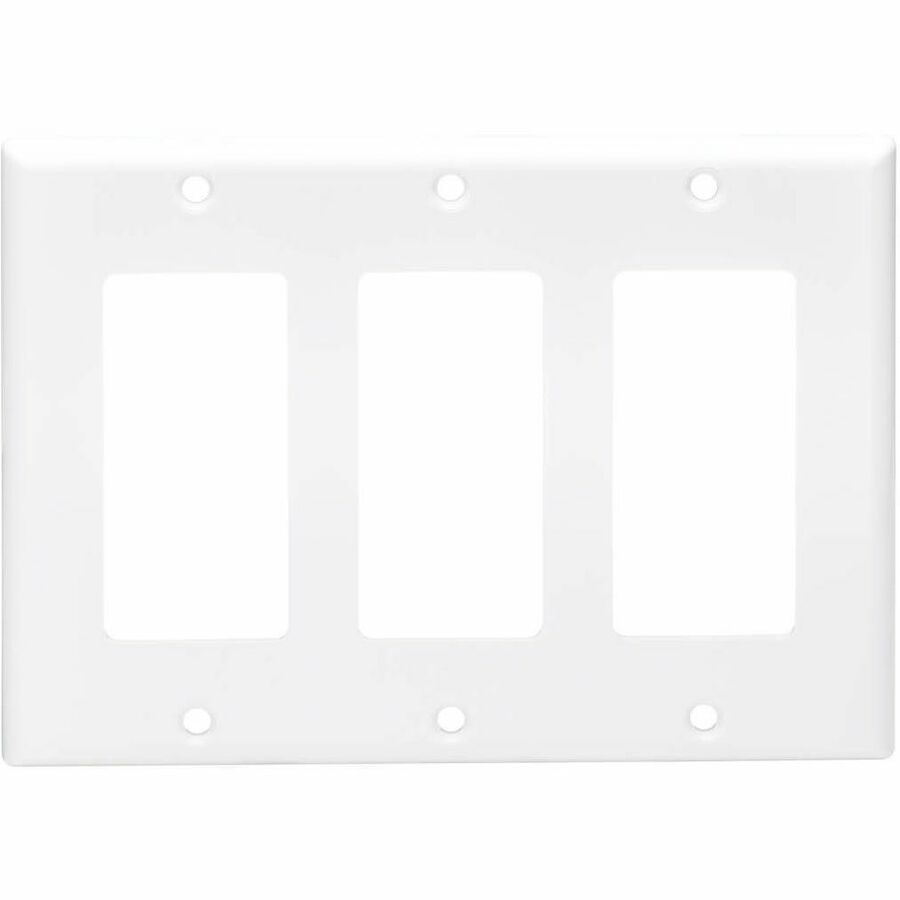Eaton Tripp Lite Series Triple-Gang Faceplate, Decora Style - Vertical, White, TAA