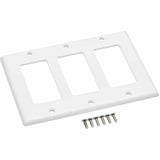 Eaton Tripp Lite Series Triple-Gang Faceplate, Decora Style - Vertical, White, TAA