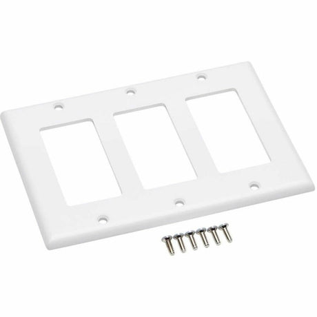 Eaton Tripp Lite Series Triple-Gang Faceplate, Decora Style - Vertical, White, TAA