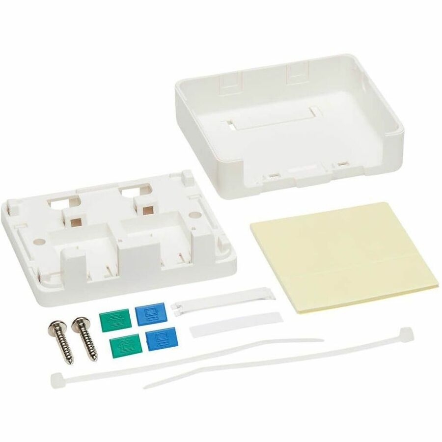 Eaton Tripp Lite Series Surface-Mount Box for Keystone Jacks - 2 Ports, White, TAA