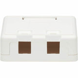 Eaton Tripp Lite Series Surface-Mount Box for Keystone Jacks - 2 Ports, White, TAA