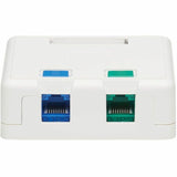 Eaton Tripp Lite Series Surface-Mount Box for Keystone Jacks - 2 Ports, White, TAA