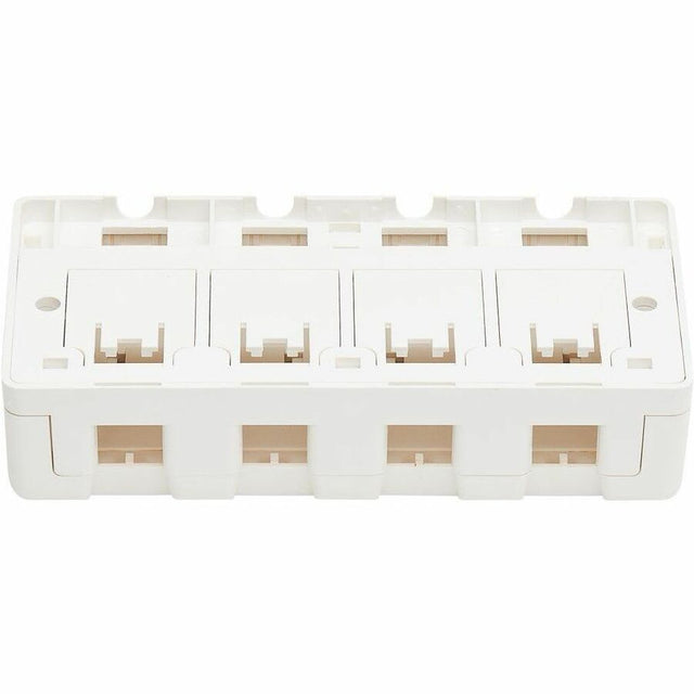 Eaton Tripp Lite Series Surface-Mount Box for Keystone Jacks - 4 Ports, White, TAA