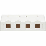 Eaton Tripp Lite Series Surface-Mount Box for Keystone Jacks - 4 Ports, White, TAA