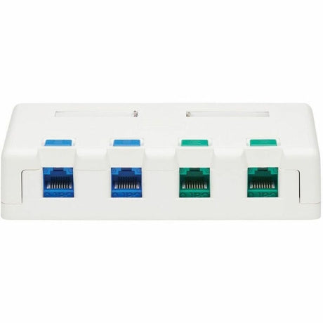 Eaton Tripp Lite Series Surface-Mount Box for Keystone Jacks - 4 Ports, White, TAA