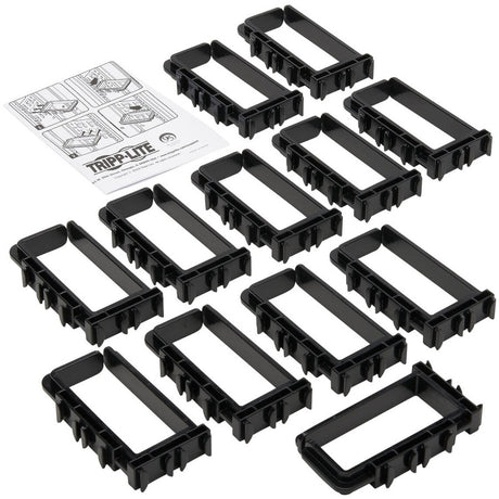 Eaton Tripp Lite Series Cable Management Rings for Rack Enclosures - Button Mount, Small, 2 x 4 in., 12 Pack