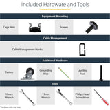 StarTech.com 4-Post 18U Mobile Open Frame Server Rack, 19" Network Rack with Casters, Rolling Rack for Computer/AV/Data/IT Equipment