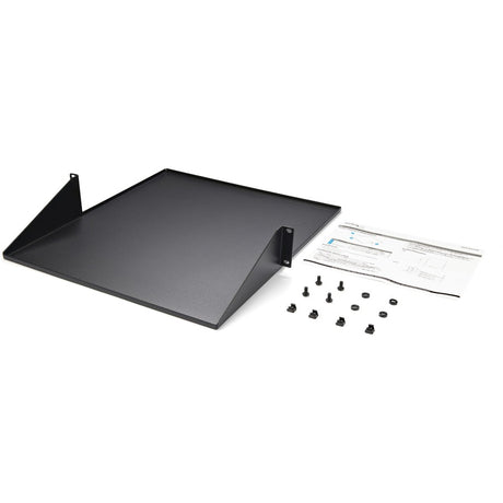 StarTech.com 2U 19" 2-Post Network Rack Shelf 20in Deep Center Mount Cantilever Tray Rackmount for AV/Data Equipment 75lb Capacity