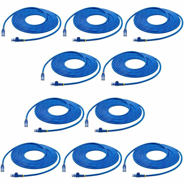 StarTech.com 15 ft. CAT6 Ethernet Cable - 10 Pack - ETL Verified - Blue CAT6 Patch Cord - Snagless RJ45 Connectors - 24 AWG - UTP