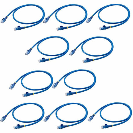 StarTech.com 3 ft. CAT6 Ethernet Cable - 10 Pack - ETL Verified - Blue CAT6 Patch Cord - Snagless RJ45 Connectors - 24 AWG - UTP