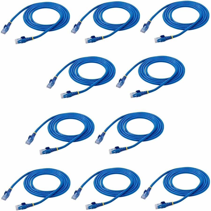 StarTech.com 6 ft. CAT6 Ethernet Cable - 10 Pack - ETL Verified - Blue CAT6 Patch Cord - Snagless RJ45 Connectors - 24 AWG - UTP