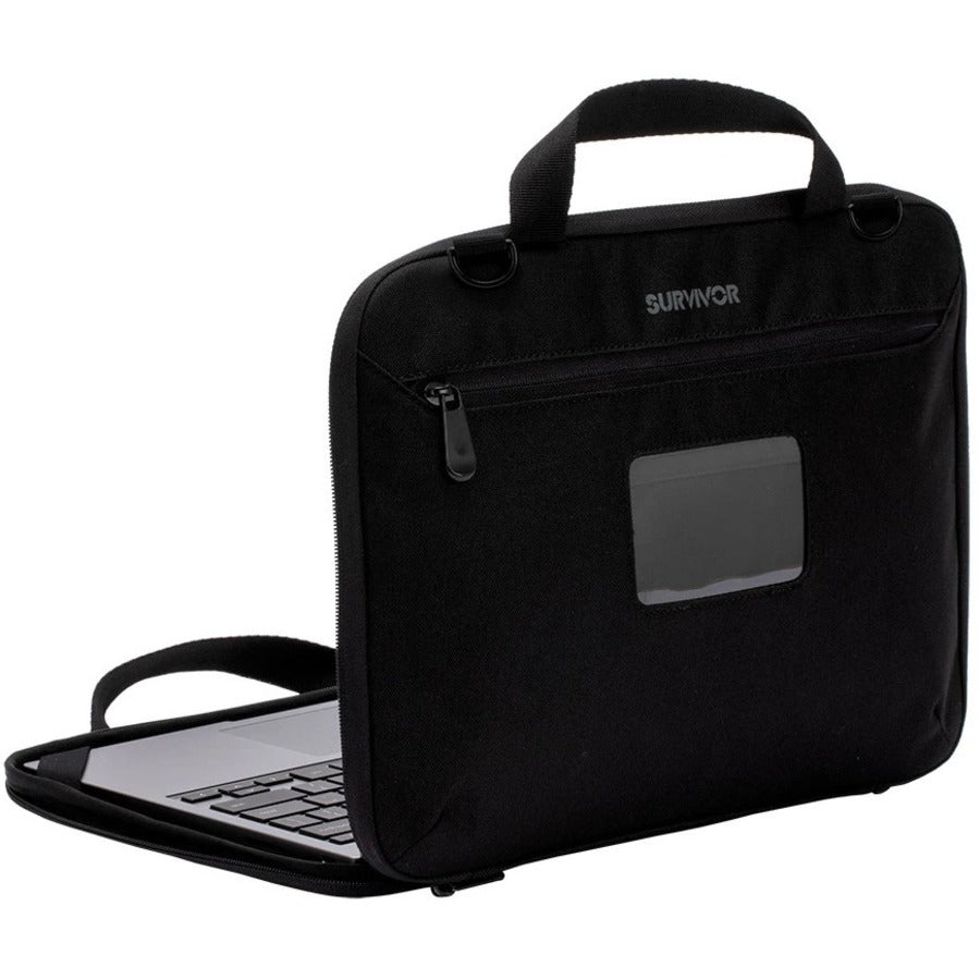 Griffin Survivor Carrying Case (Briefcase) for 11.6" Google Chromebook, Notebook, Tablet, Battery, Charger, Cable, Accessories - Black