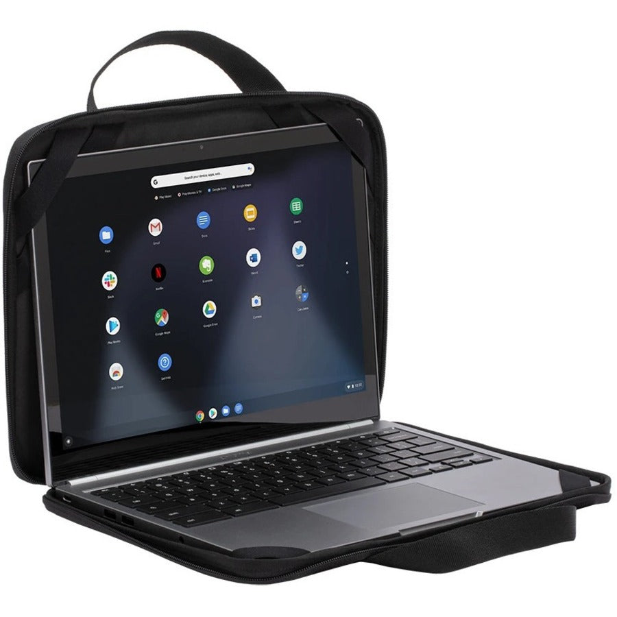 Griffin Survivor Carrying Case (Briefcase) for 11.6" Google Chromebook, Notebook, Tablet, Battery, Charger, Cable, Accessories - Black