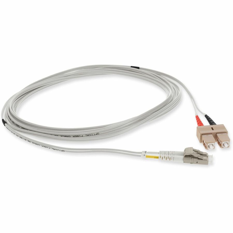 AddOn 5m LC (Male) to SC (Male) Gray OM1 Duplex Fiber OFNR (Riser-Rated) Patch Cable