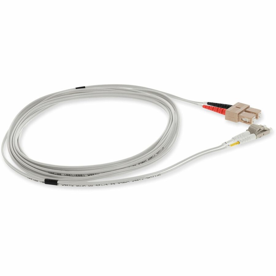 AddOn 5m LC (Male) to SC (Male) Gray OM1 Duplex Fiber OFNR (Riser-Rated) Patch Cable