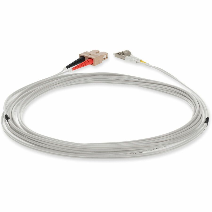 AddOn 5m LC (Male) to SC (Male) Gray OM1 Duplex Fiber OFNR (Riser-Rated) Patch Cable