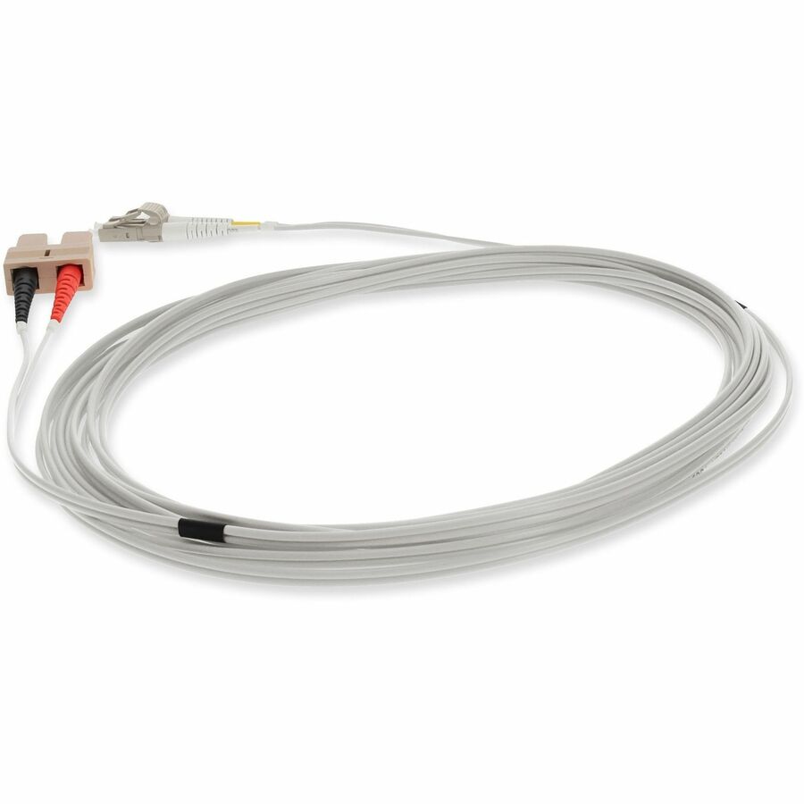 AddOn 4m LC (Male) to SC (Male) Gray OM1 Duplex Fiber OFNR (Riser-Rated) Patch Cable