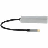 AddOn 8in USB-C Male to 4xUSB 3.0 (A) Female Hub with Aluminum Housing