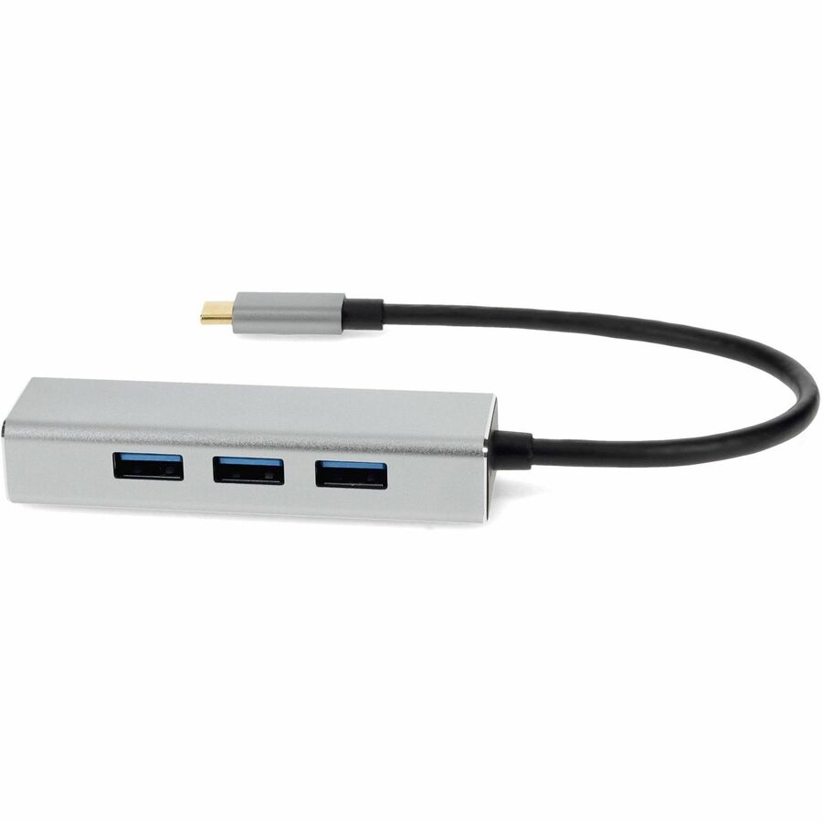AddOn 8in USB-C Male to 4xUSB 3.0 (A) Female Hub with Aluminum Housing