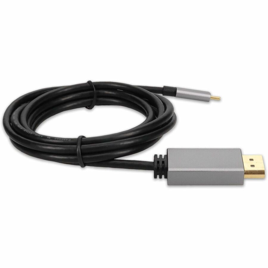 AddOn 6ft USB-C Male to DisplayPort Male Adapter Cable with Aluminum Housing