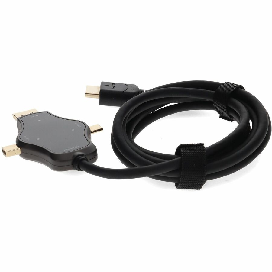 6ft (2m) Adapter Cable HDMI (4K) Male to 1X DisplayPort 1X MiniDisplayPort 1X USB-C 3.1 Male Black