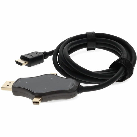 6ft (2m) Adapter Cable HDMI (4K) Male to 1X DisplayPort 1X MiniDisplayPort 1X USB-C 3.1 Male Black