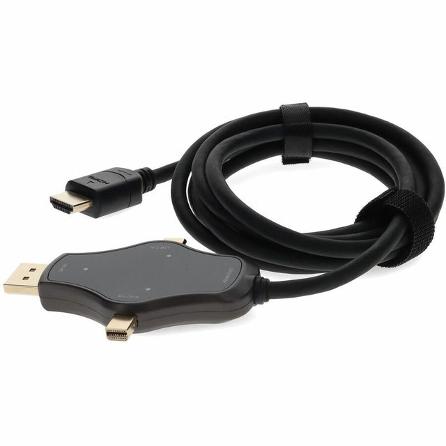 6ft (2m) Adapter Cable HDMI (4K) Male to 1X DisplayPort 1X MiniDisplayPort 1X USB-C 3.1 Male Black