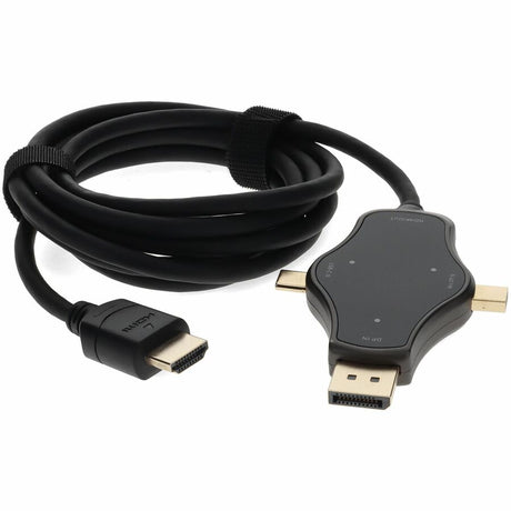 6ft (2m) Adapter Cable HDMI (4K) Male to 1X DisplayPort 1X MiniDisplayPort 1X USB-C 3.1 Male Black