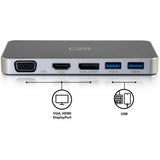 C2G Dual Monitor Docking Station - USB C to 4K HDMI, DIsplayPort & VGA