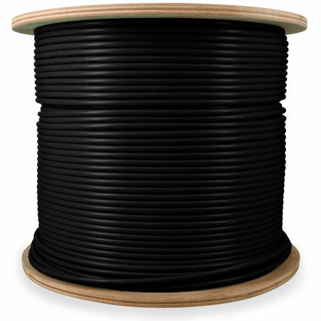 AddOn 1000ft Non-Terminated Black Cat6A STP Plenum-Rated Copper Patch Cable