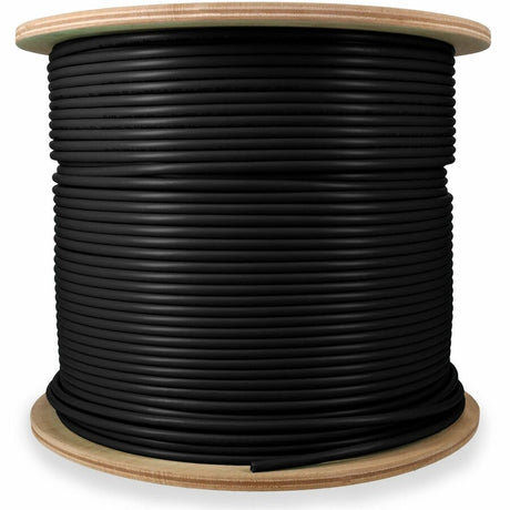 AddOn 1000ft Non-Terminated Black Cat6A STP Plenum-Rated Copper Patch Cable