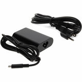 Addon Dell&reg; 492-BBUU Compatible 45W 19.5V at 2.25A Black USB-C Laptop Power Adapter and Cable
