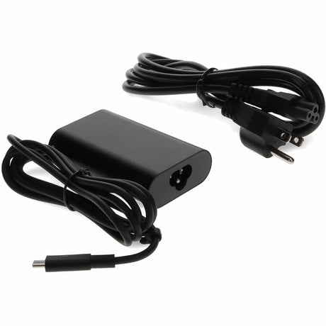 Addon Dell&reg; 492-BBUU Compatible 45W 19.5V at 2.25A Black USB-C Laptop Power Adapter and Cable