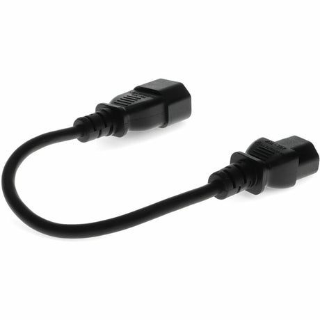 Addon 4ft C13 Female to C14 Male 18AWG 100-250V at 10A Black Power Cable