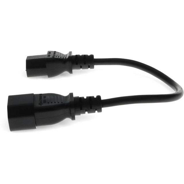 Addon 4ft C13 Female to C14 Male 18AWG 100-250V at 10A Black Power Cable