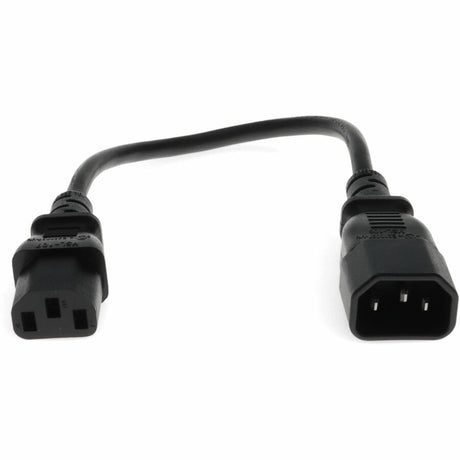 Addon 4ft C13 Female to C14 Male 18AWG 100-250V at 10A Black Power Cable