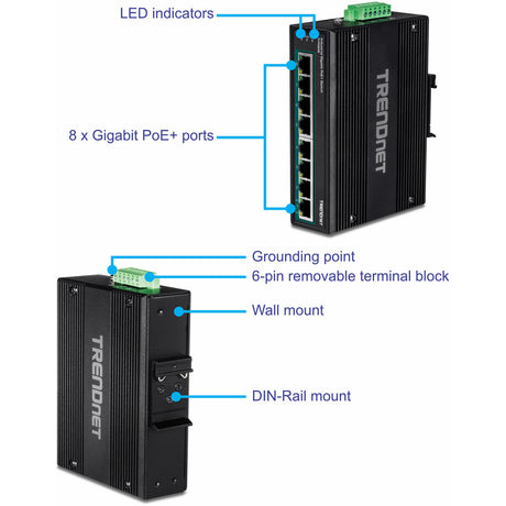 8Port Industrial GB PoEPlus