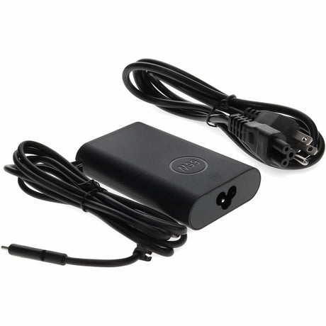 Addon Dell&reg; LA65NM170 Compatible USB 3.1 (C) Male to NEMA 5-15P Male 65W 20V at 3.25A Black USB-C Laptop Power Adapter and Cable