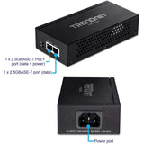 TRENDnet 2.5G PoE+ Injector, TPE-215GI, PoE (15.4W) or PoE+ (30W), Converts a non-PoE Port to a PoE+ 2.5G Port, 2.5GBASE-T Compliant, Integrated Power Supply, Network a PoE device up to 100m (328 ft.)