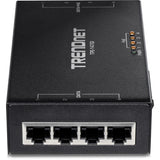 TRENDnet 65W 4-Port Gigabit PoE+ Injector, TPE-147GI, 4 x Gigabit Ports(Data in), 4 x gigabit PoE Ports(Data + PoE Out), Multi-Port PoE+ Injector up to 100m(328 ft.), Add PoE+ Power to Non-PoE Switch