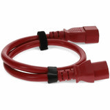 Addon 5ft C13 to C14 (Locking) 18AWG Red 10A 100-250V Power Cable