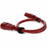 Addon 5ft C13 to C14 (Locking) 18AWG Red 10A 100-250V Power Cable