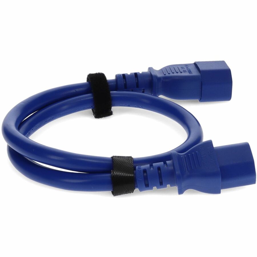 AddOn 5ft C13 to C14 (Locking) 18AWG Blue 10A 100-250V Power Cable