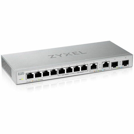 Zyxel 12-Port Multi-Gigabit Ethernet Unmanaged Switch | 2 x 2.5GB | 2 x 10G SFP+ Fiber | 8 x GbE Ports | Plug & Play | Desktop or Wall-Mount | Ethernet Splitter | Lifetime Warranty | XGS1010-12